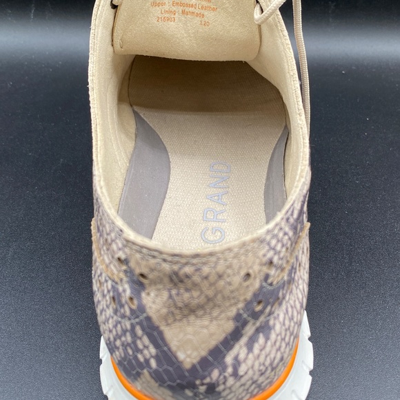 Cole Haan Zerogrande Oxford Shoes 8B beige python embossed leather, 8B women's - Picture 5 of 5